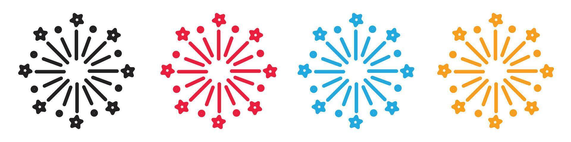 Fireworks icon set vector