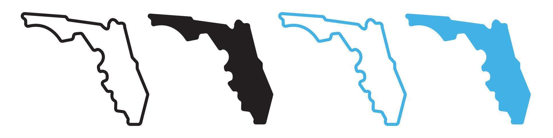 Florida map icon line art vector