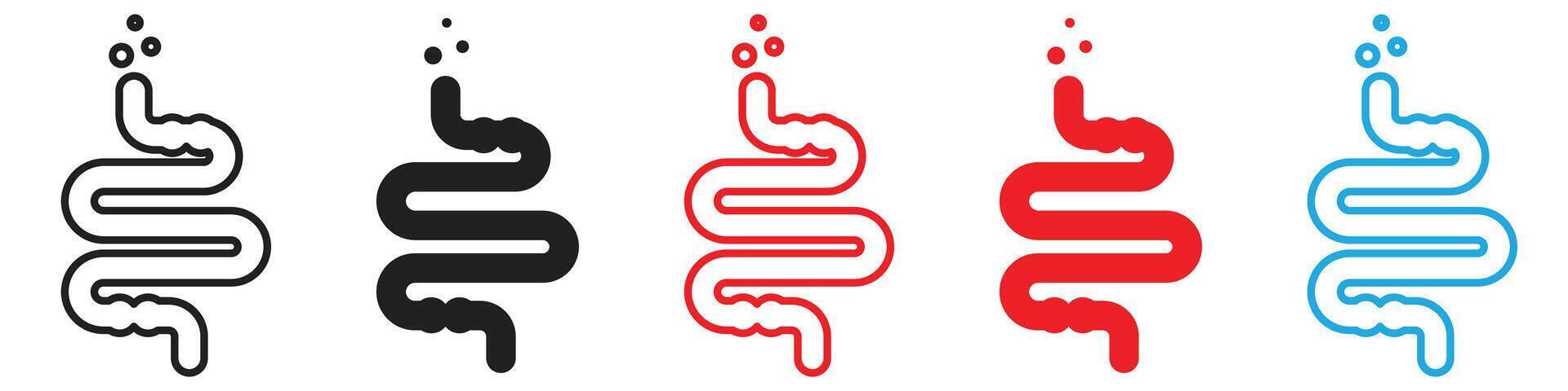 Gut constipation icon line art vector