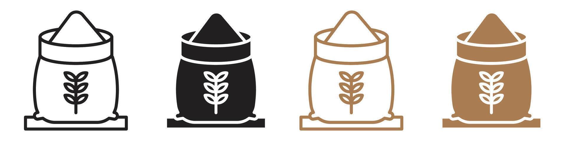 Flour bag icon line art vector