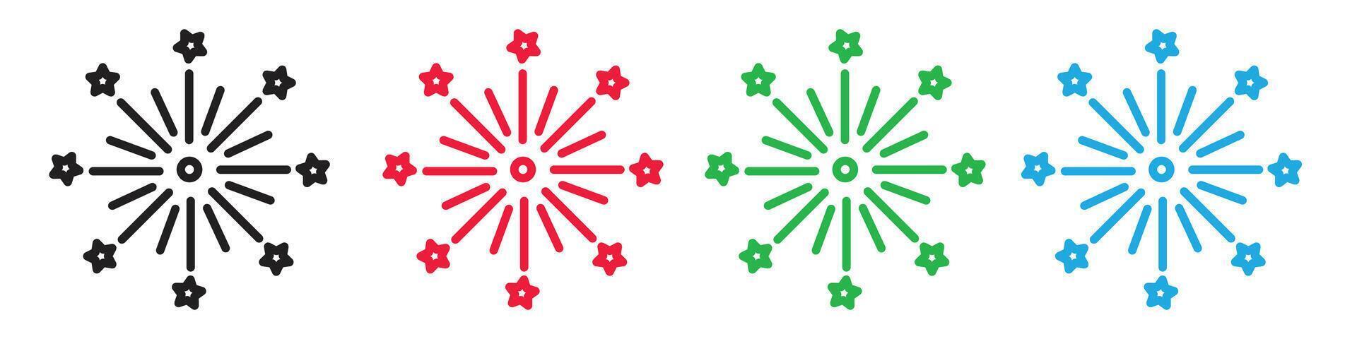 Joyous Fireworks Icon Illuminating Celebratory Sky Spectacles vector