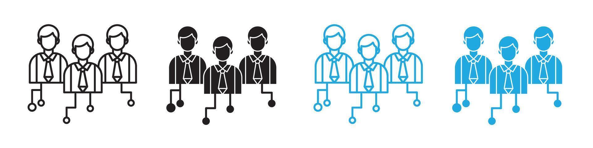 Human Resource Management and Team Strategy Icons for Corporate and Office Use vector