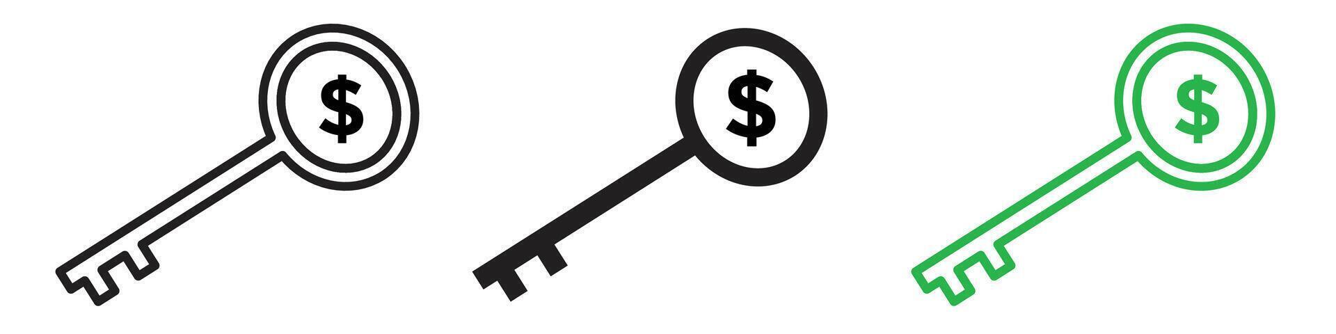 Key revenue icon representing financial growth and success, ideal for business strategies and financial planning vector