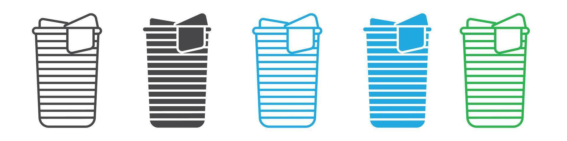Icon for a Hamper Overflowing with Laundry Awaiting Washing vector