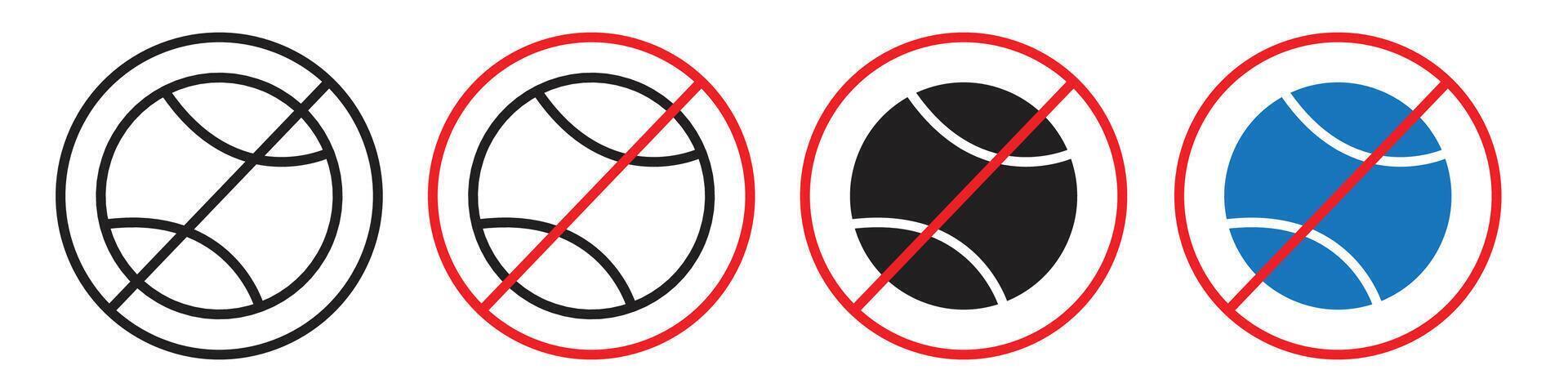 Prohibition Icon for Ball Sports in Designated Areas vector