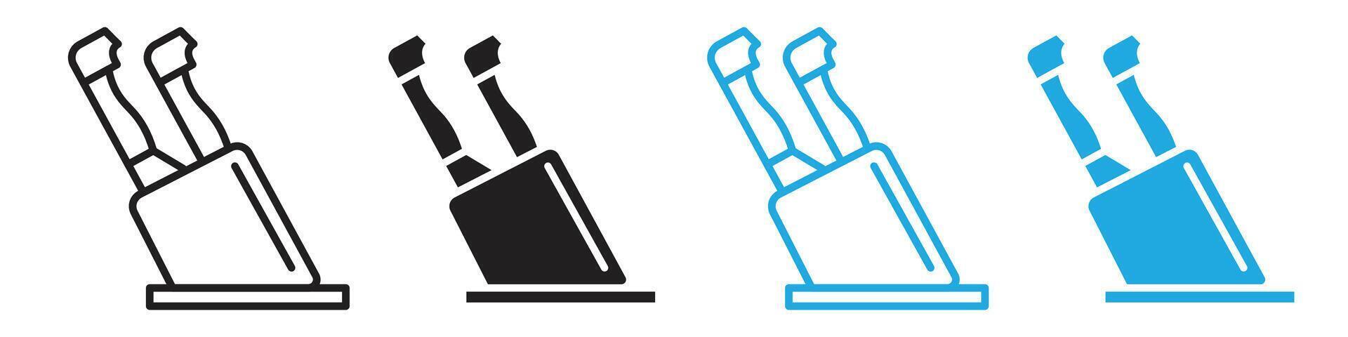 Cutlery Storage Icon with Kitchen Knives for Culinary Enthusiasts vector