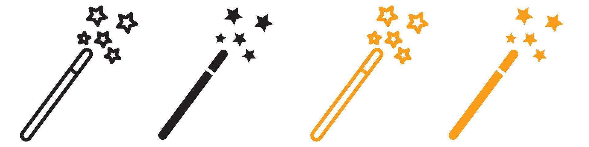Magic wand icon line art vector