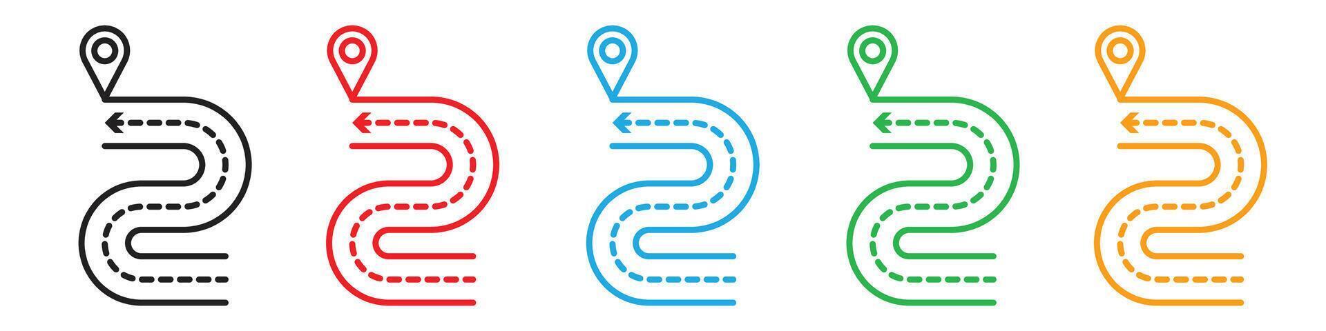 Highway and Street Map Navigation Icon for Journey Planning vector