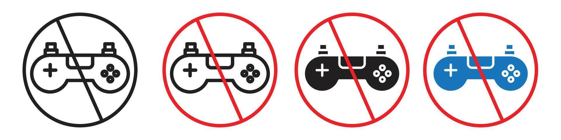 Ban on Digital Gaming Icon for Controlled Playtime vector