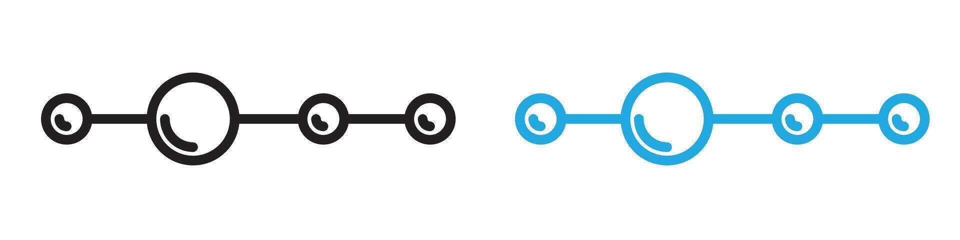 Linear molecular structure icon line art vector