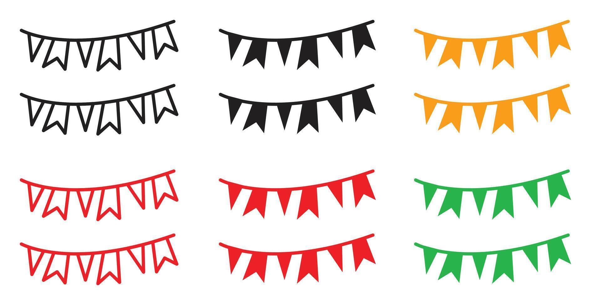 Triangular Celebration Flags Icon for Party Decoration Themes vector