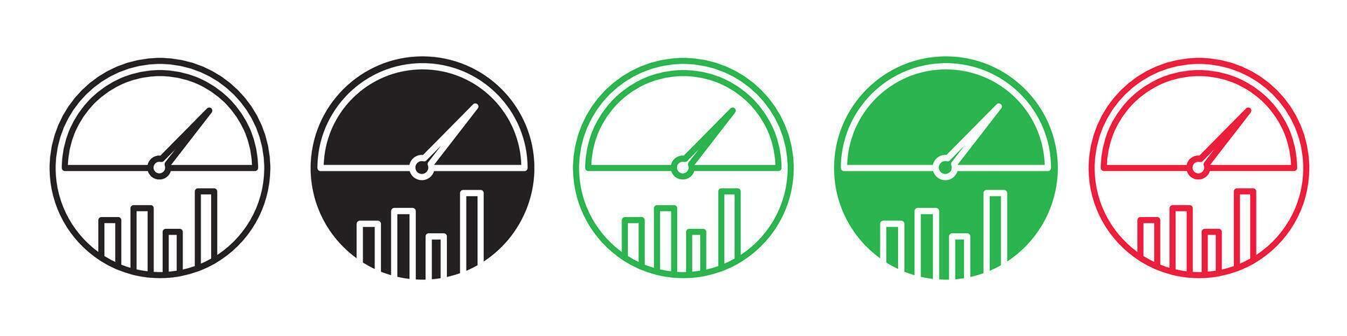 Performance indicator icon line art vector