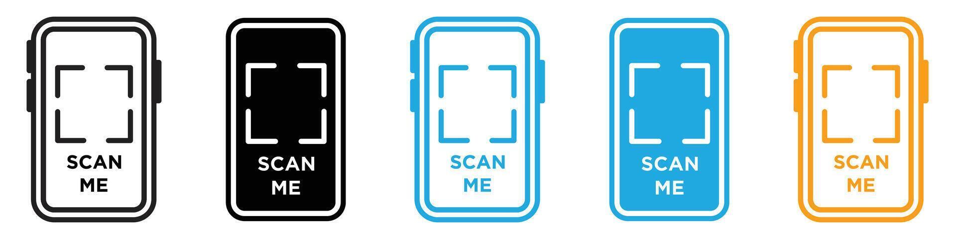 Scan me icon line art vector