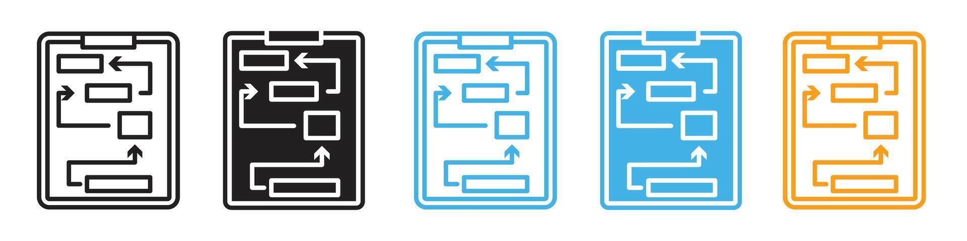 Planning icon set vector