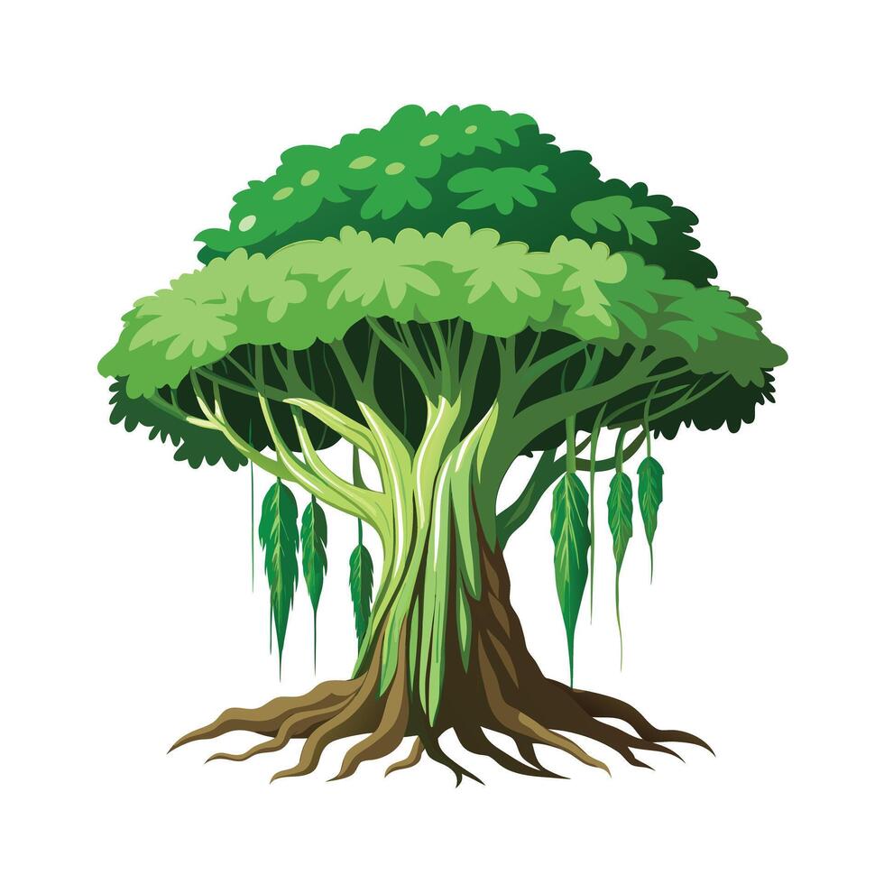 Beautiful Single Big Tree Illustration vector