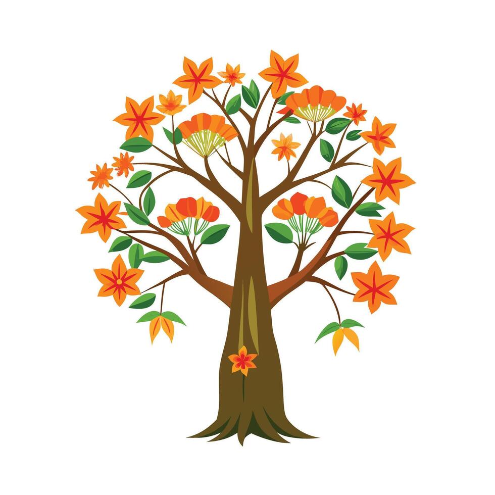 Beautiful Single Big Tree Illustration vector