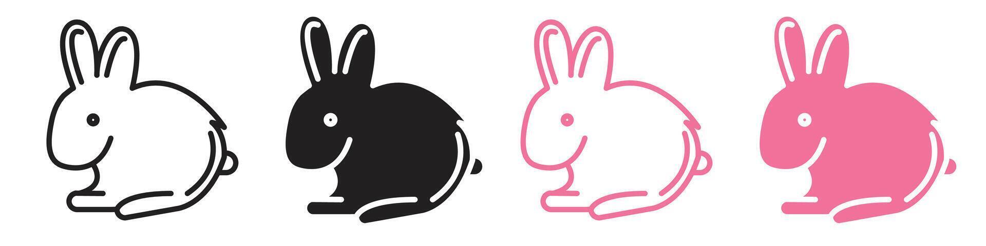 Joyous Easter Bunny Set Icon for a Hoppy and Cruelty-Free Celebration vector