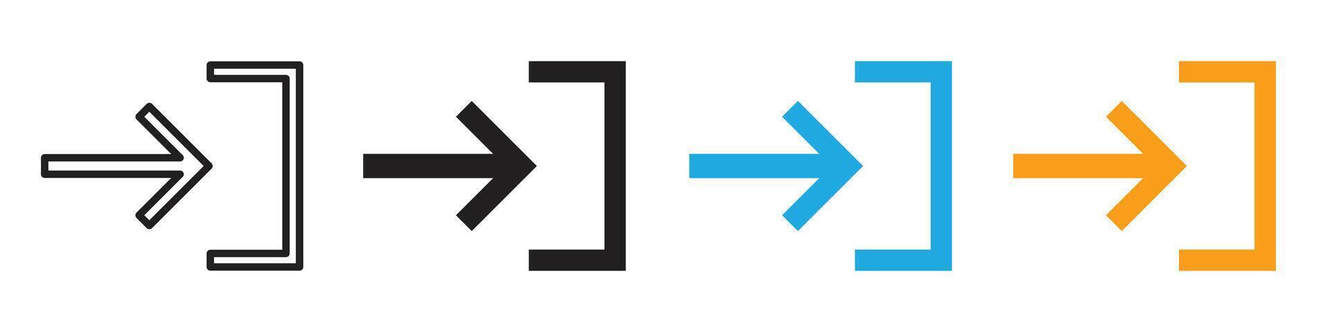 Directional Right Arrow Icon Indicating Next Step or Progress vector