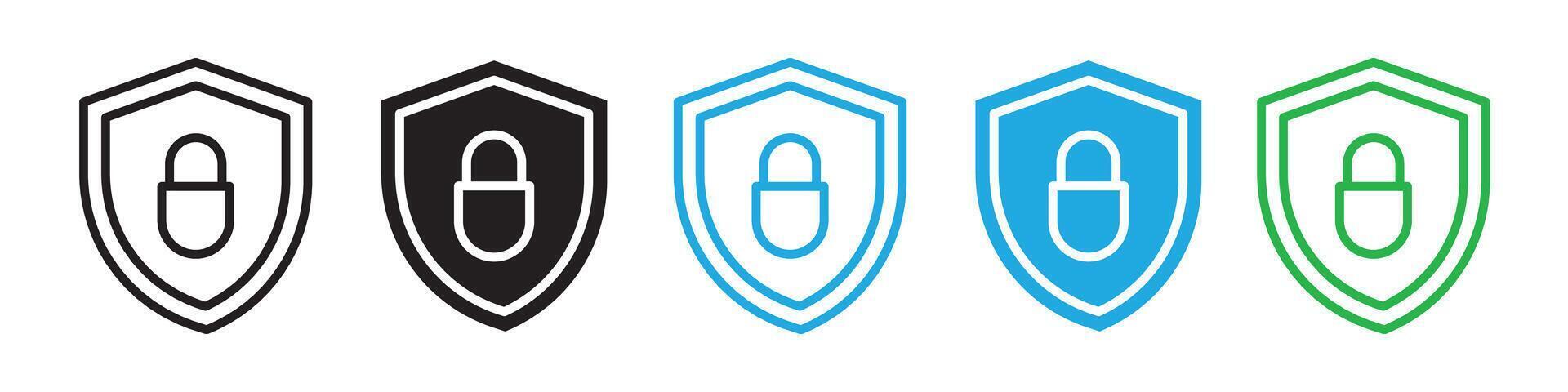Secure Data and File Protection Icons Representing Firewalls and Security Vaults vector