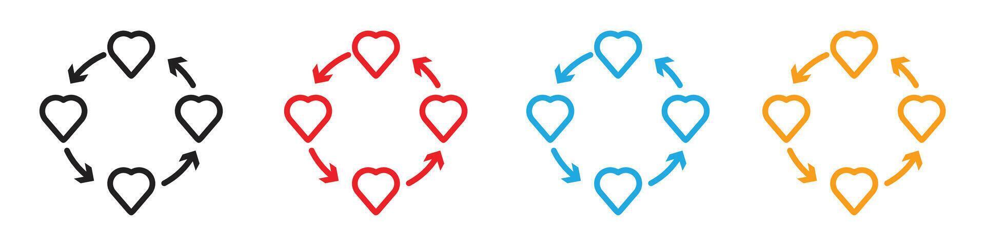 Sharing love icon line art vector