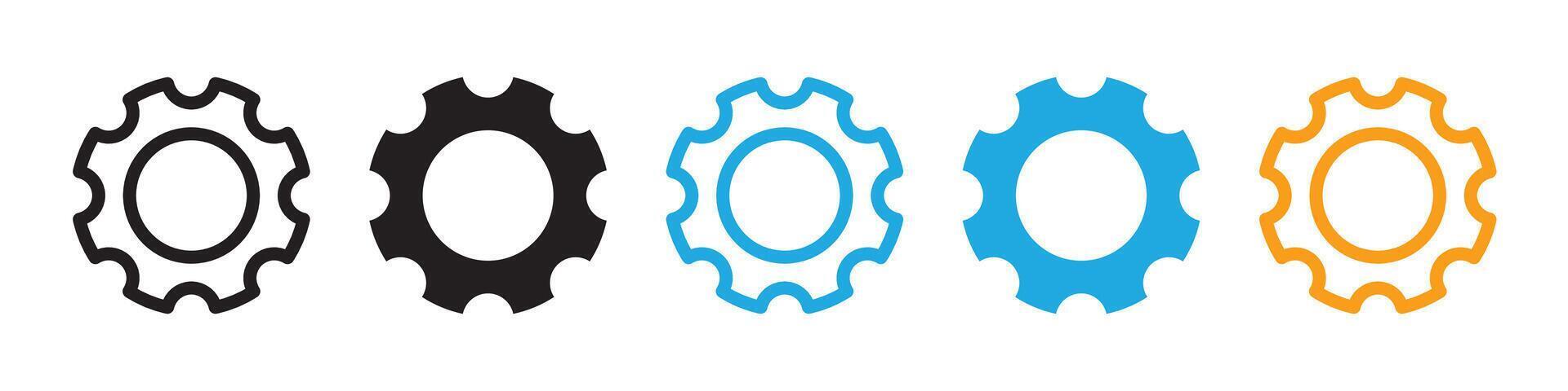 Mechanical and Industrial Process Icons in Featuring Gears and Cogwheels vector