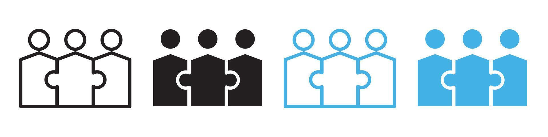 Teamwork icon line art vector