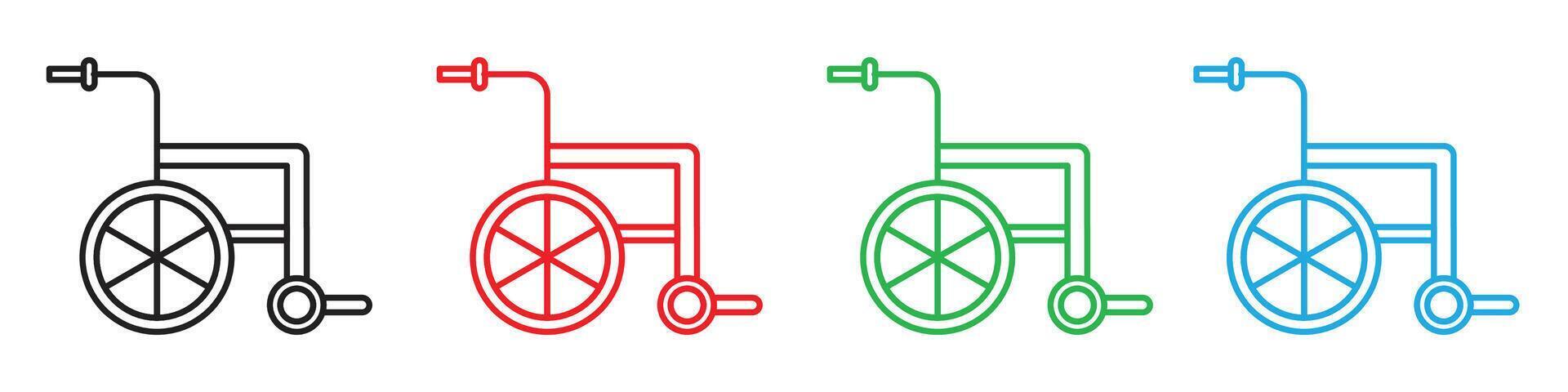 Wheelchair icon representing accessibility and mobility aids, ideal for healthcare facilities, disability services, and inclusive design projects vector