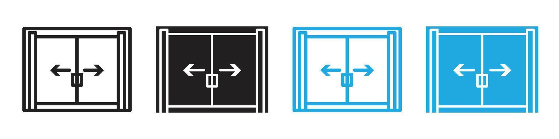 High-Tech Automated Entrance Icon for Advanced Door Systems vector