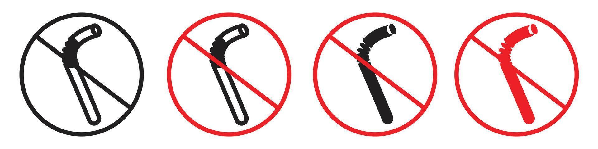 Eco-Friendly Drinking Icon Discouraging Plastic Straw Use vector