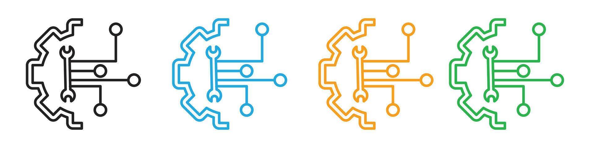Technical and Mechanical Assistance Icon with Wrench for Repairs vector