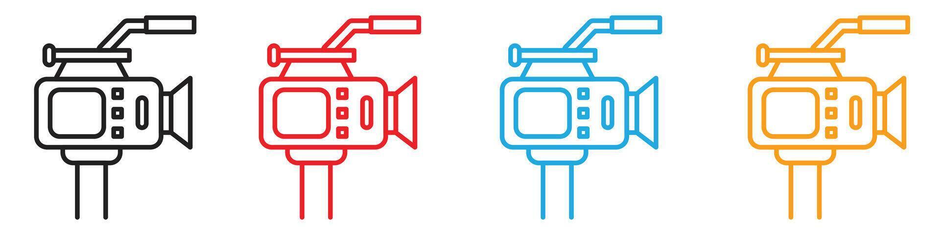 TV camera icon highlighting production, broadcasting, and multimedia projects vector
