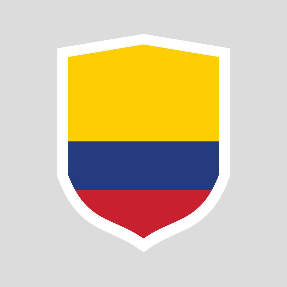 Colombia Flag Shield Shape Frame vector