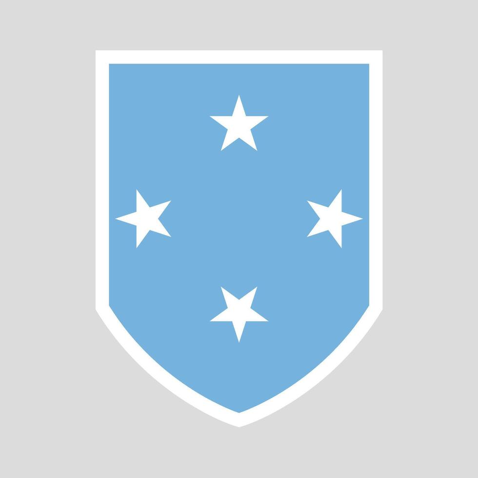 Micronesia Flag Shield Shape Frame vector
