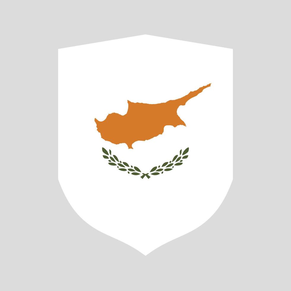 Cyprus Flag Shield Shape Frame vector