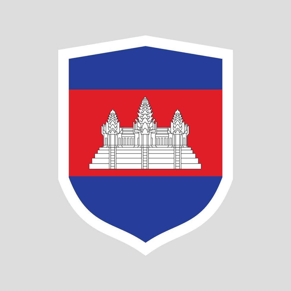 Cambodia Flag Shield Shape Frame vector