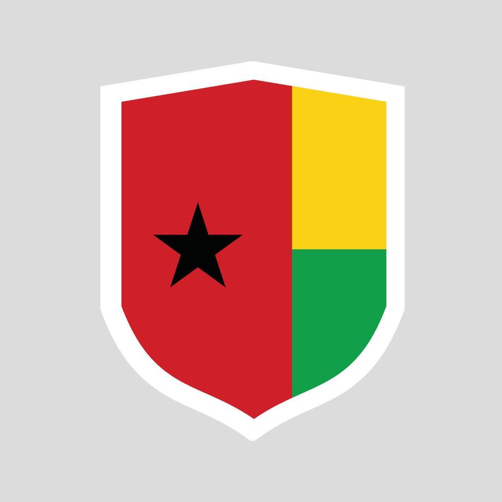 Guinea Bissau Flag Shield Shape Frame vector