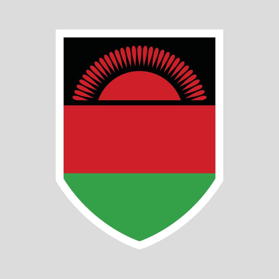 Malawi Flag Shield Shape Frame vector