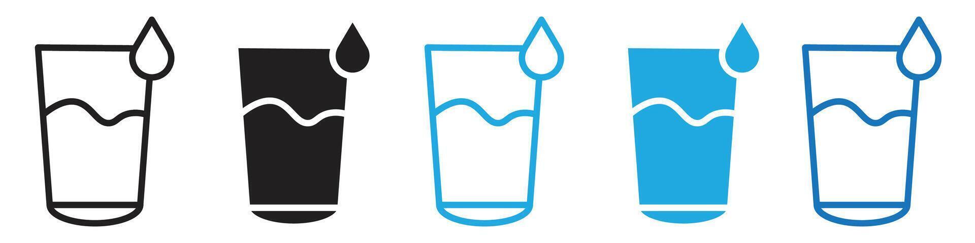 Water glass icon line art vector