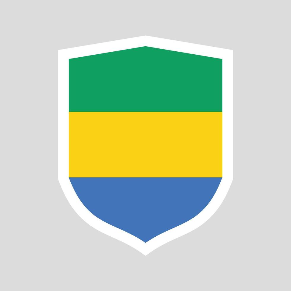 Gabon Flag Shield Shape Frame vector