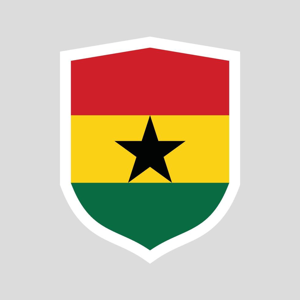Ghana Flag Shield Shape Frame vector