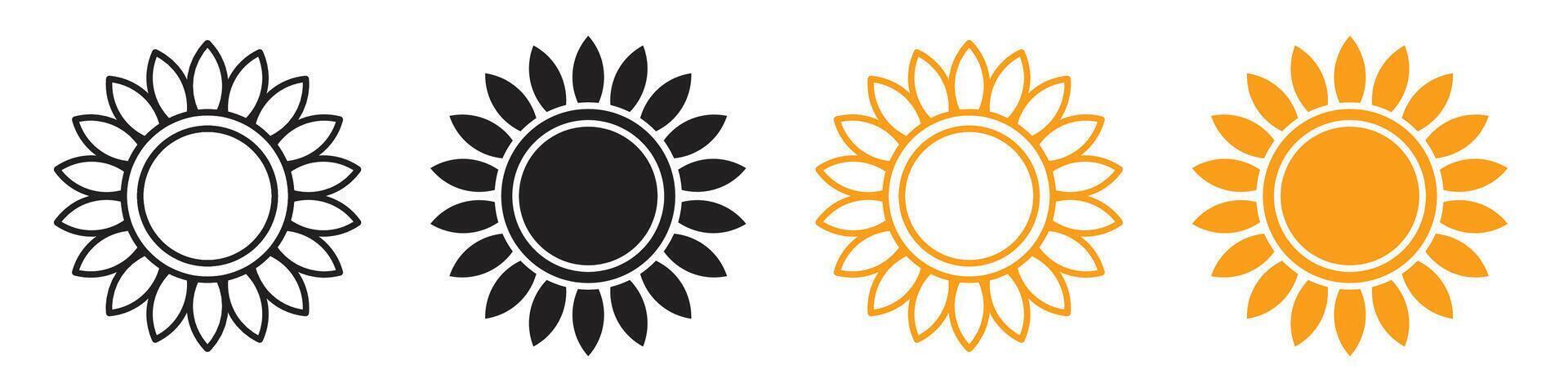 Sunflower icon line art vector