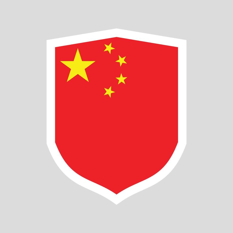 China Flag Shield Shape Frame vector