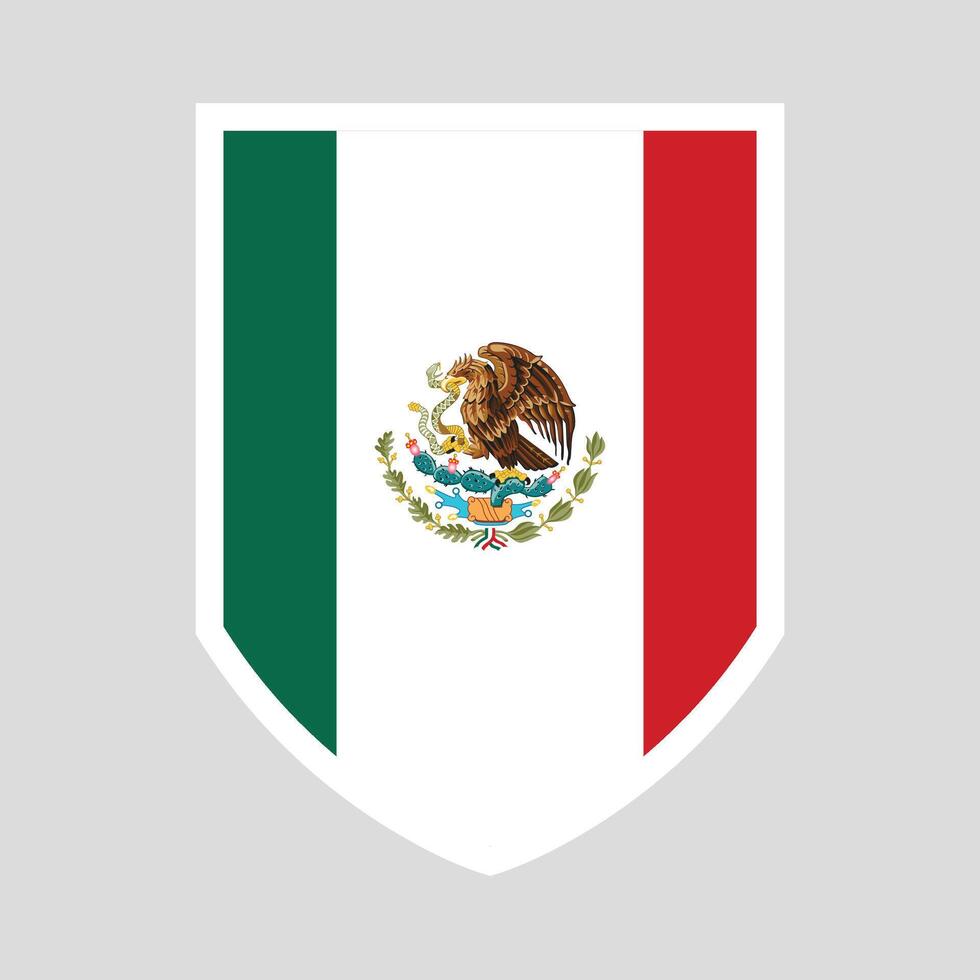 Mexico Flag Shield Shape Frame vector