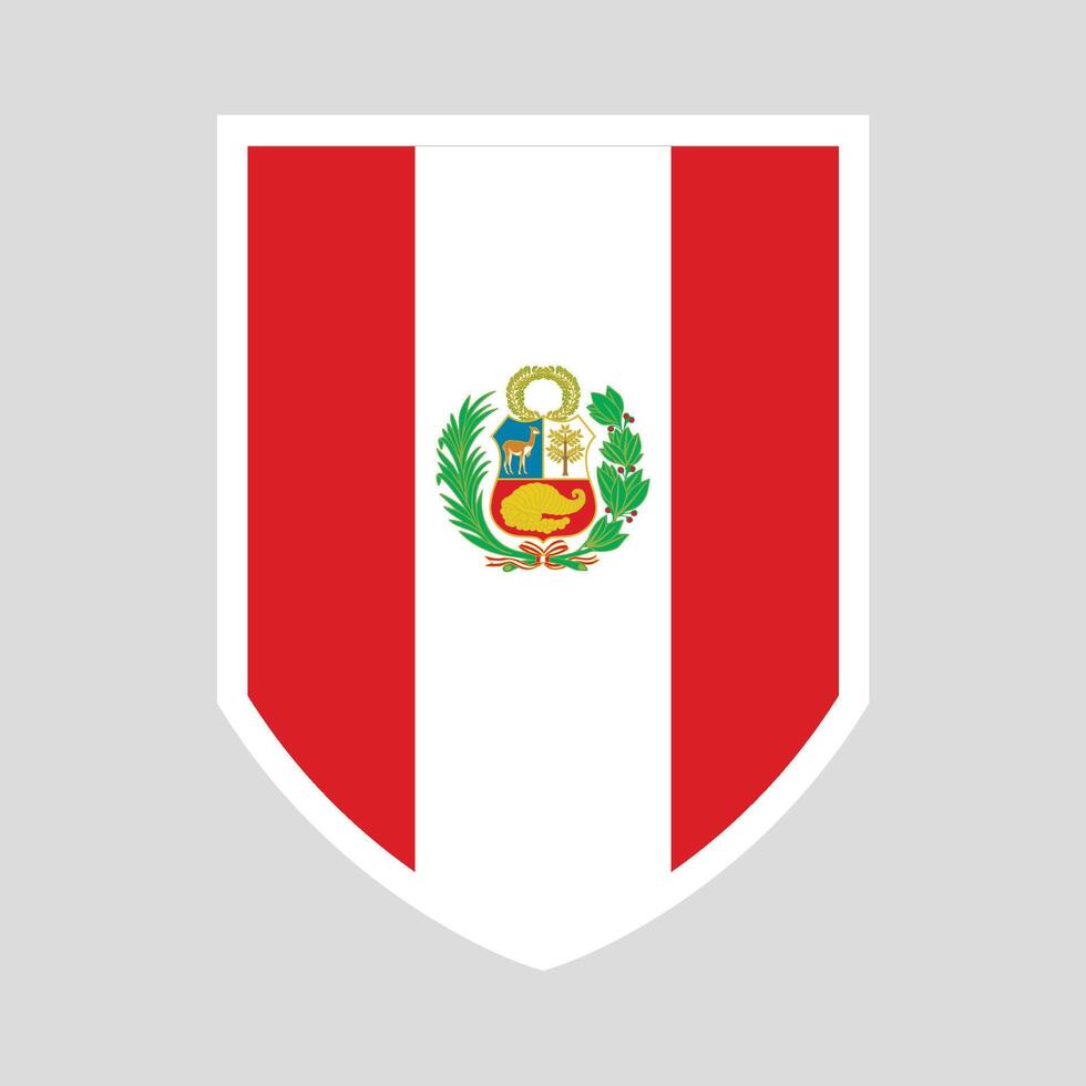 Peru Flag Shield Shape Frame vector