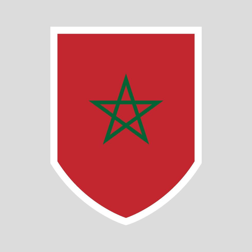 Morocco Flag Shield Shape Frame vector