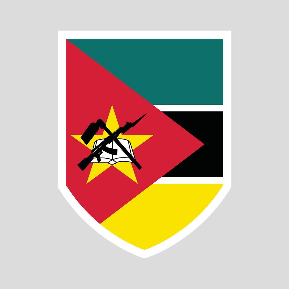Mozambique Flag Shield Shape Frame vector