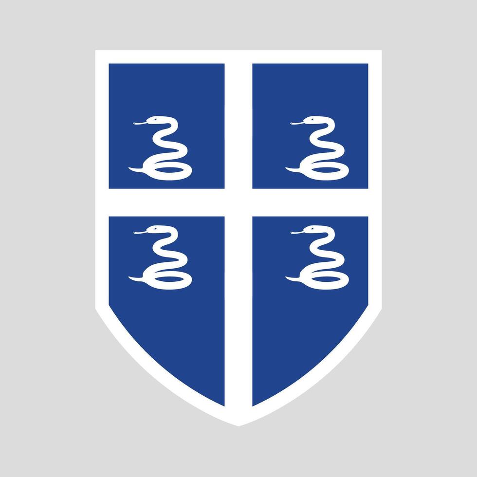 Martinique Flag Shield Shape Frame vector