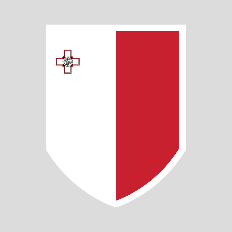 Malta Flag Shield Shape Frame vector