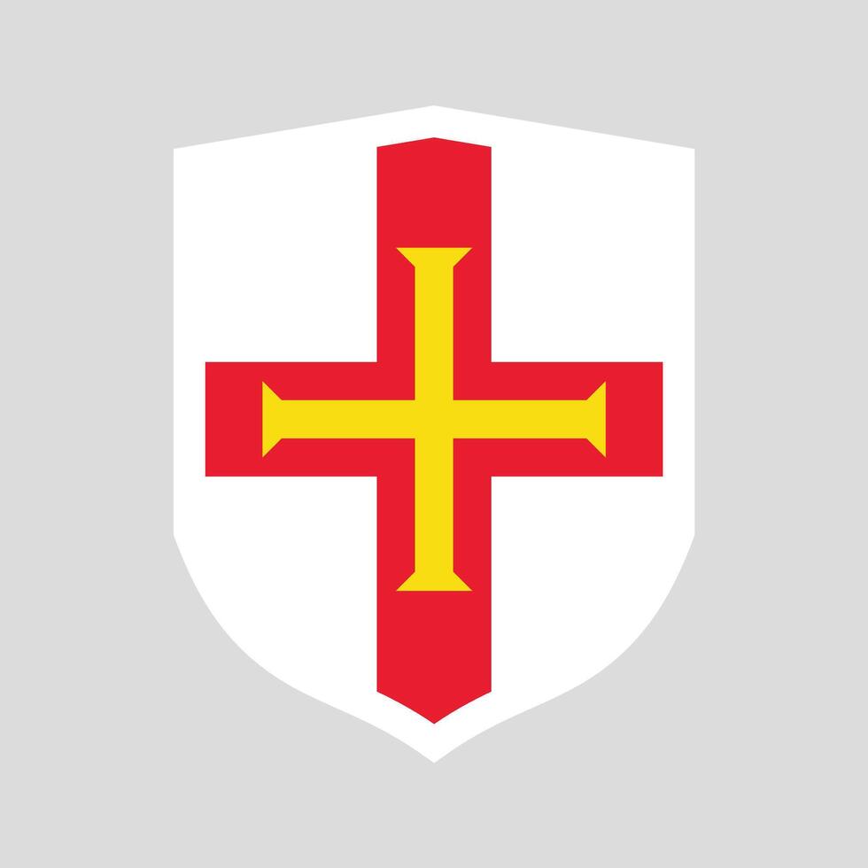 Guernsey Flag Shield Shape Frame vector