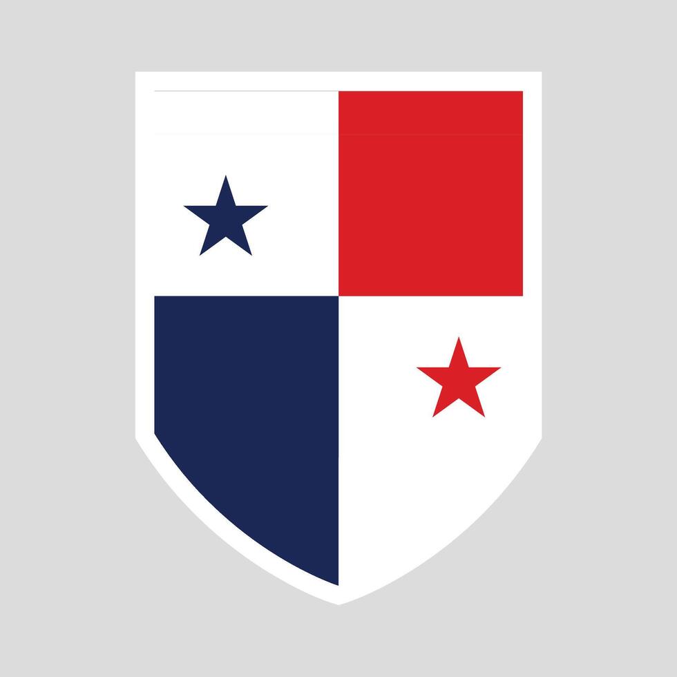 Panama Flag Shield Shape Frame vector